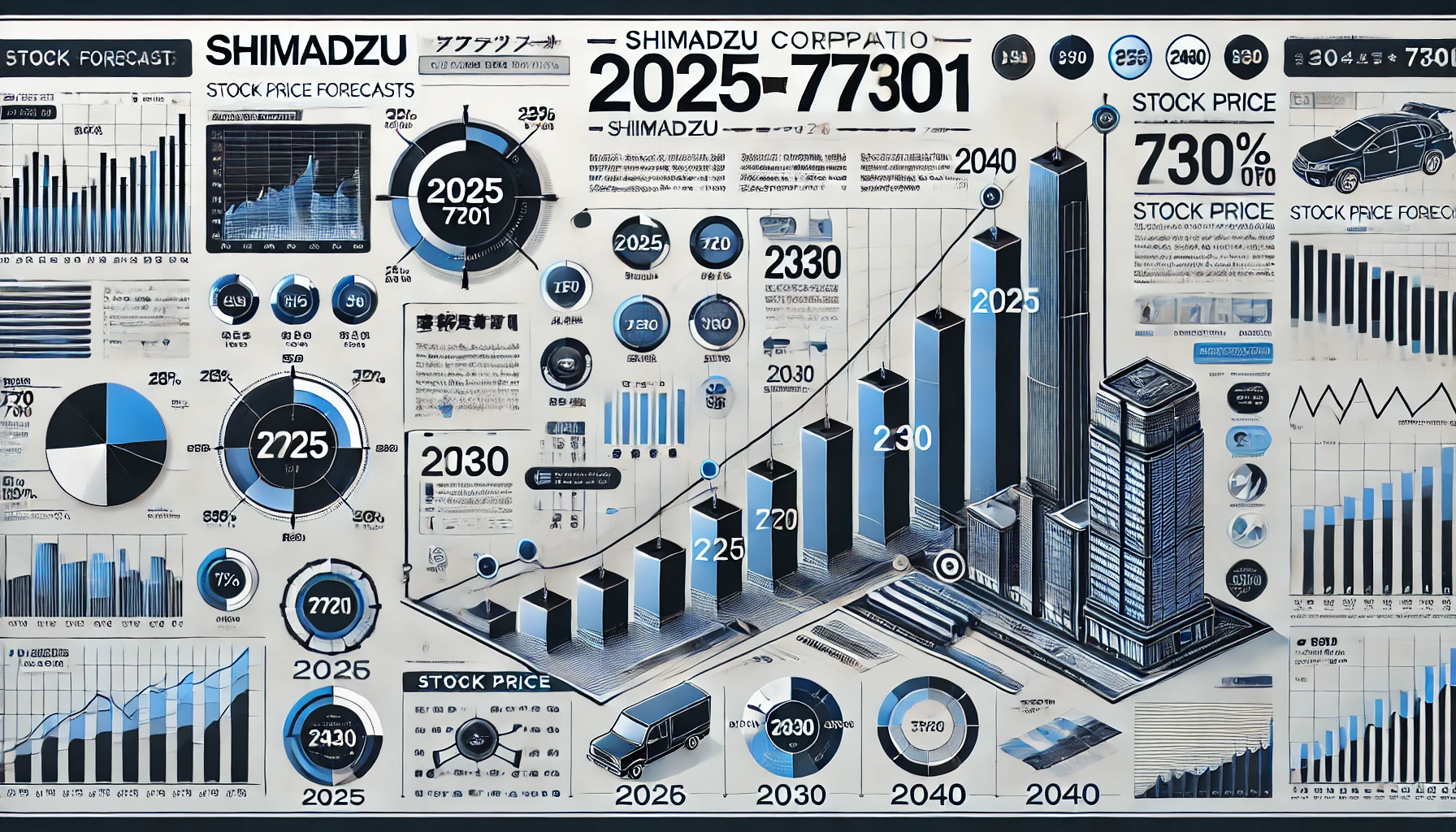 島津製作所の株価 (TYO 7701) 2025年、2026年、2030年、2040年の予想